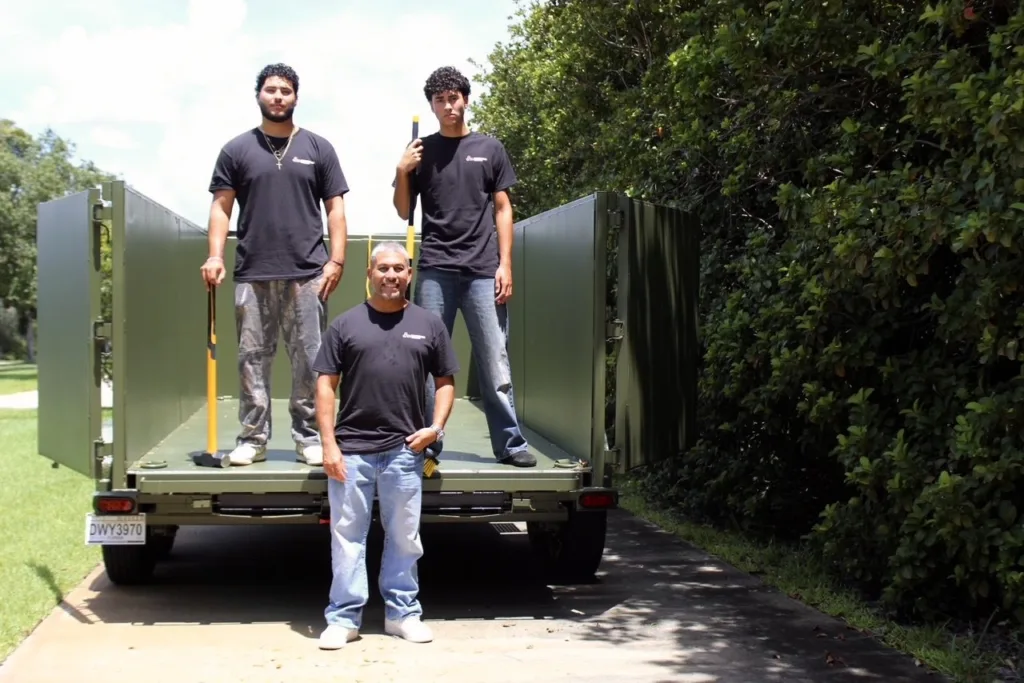 Dumster Crews Team With Dumpster Trailer