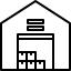 boxes in storage room icon